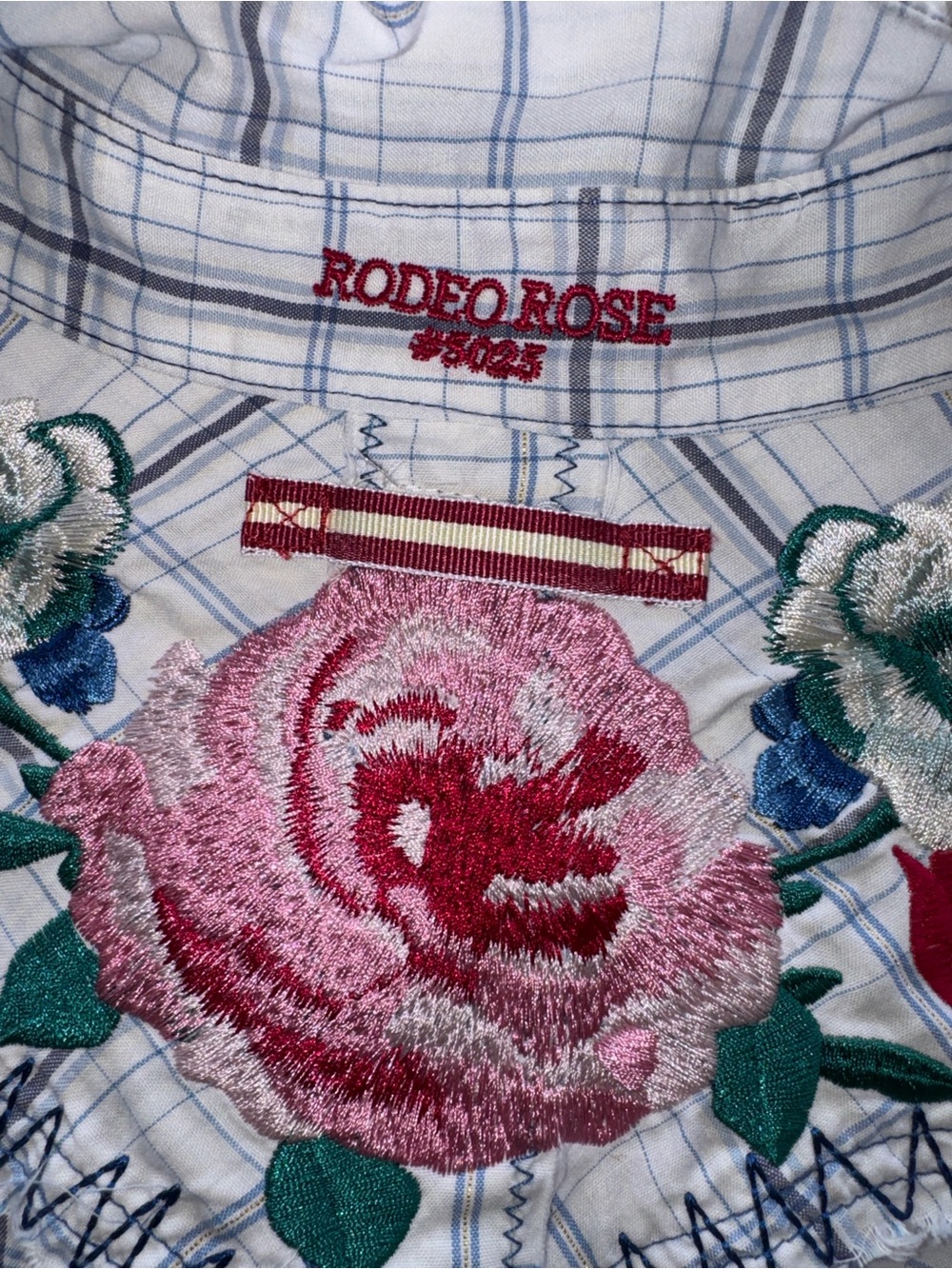 Johnny Was 3J Workshop Embroidered Studded Western Boho Rodeo Rose button-down - Picture 3 of 11